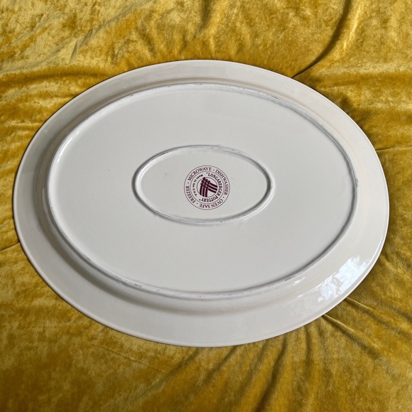 Longaberger Woven Traditions Pottery Heritage Red Turkey Platter 19" x 15"~USA - Picture 4 of 5